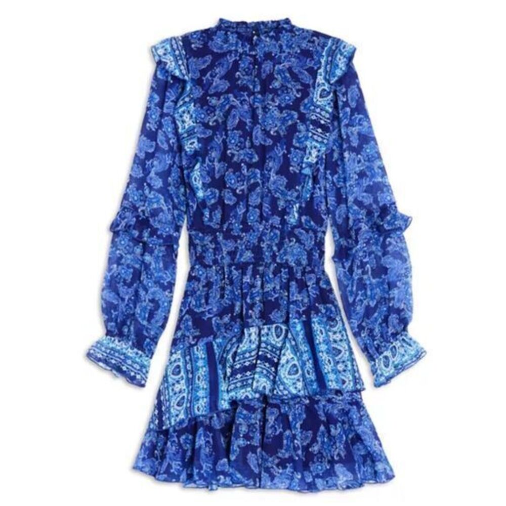 Aqua Girl Blue Paisley Long Sleeve Dress Size XXS 4/5